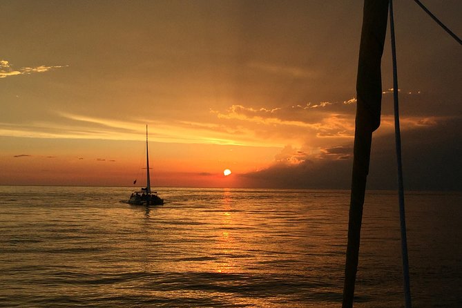 Sunset Dolphin Sail Aboard the Footloose Catamaran - Getting comfortable on the 40-foot Footloose