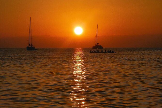 Sunset in Dénia from the Catamaran Mundo Marino - The boat matters more than the name suggests