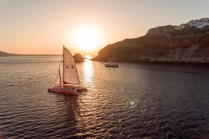Sunset Sailing Catamaran Cruise in Santorini with BBQ and Drinks - From Ammoudi or Athinios into the caldera