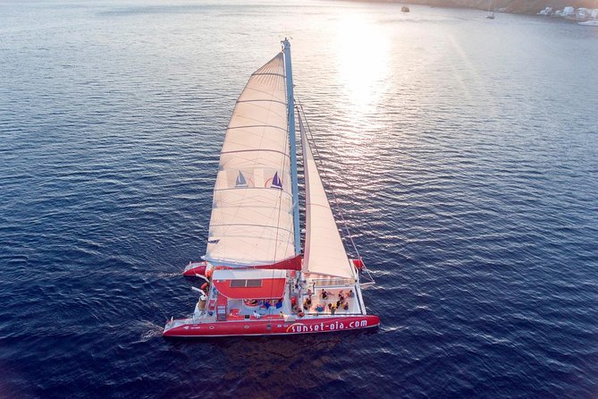 Sunset Sailing Catamaran Cruise in Santorini with BBQ and Drinks - White Beach, BBQ, and the longest stop