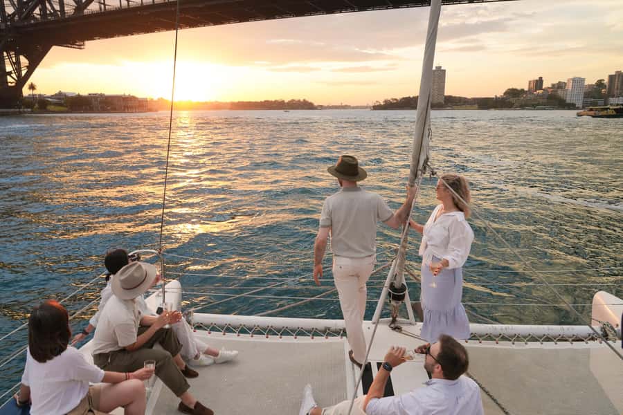 Sydney Harbour: Sunset Catamaran Cruise - A compact boat with room to move