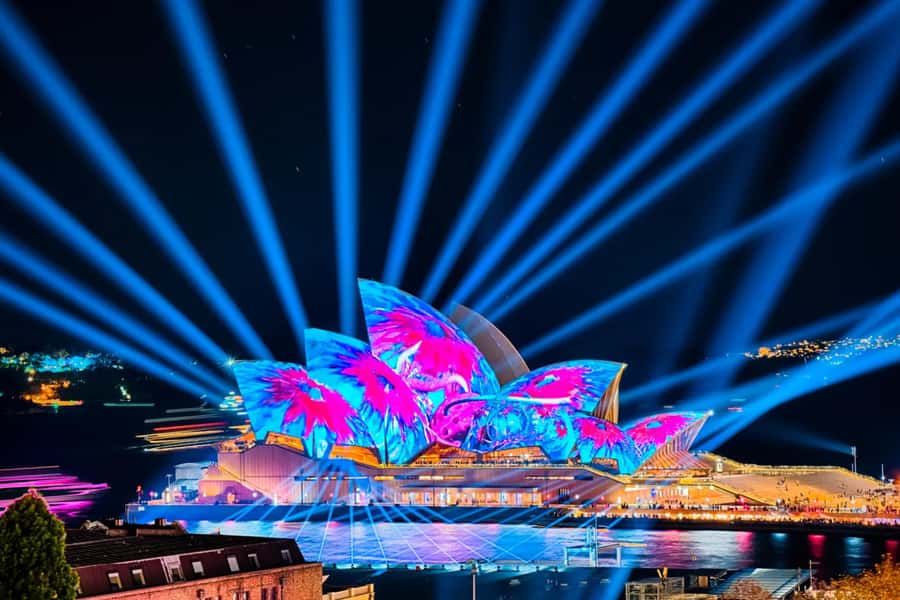Sydney: Premium Catamaran Vivid Cruise with Welcome Drink - A spacious catamaran with two ways to watch