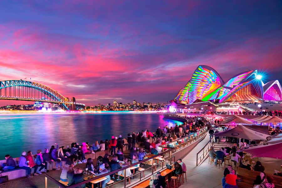 Sydney: Premium Catamaran Vivid Cruise with Welcome Drink - Boarding Whitehaven at King Street Wharf