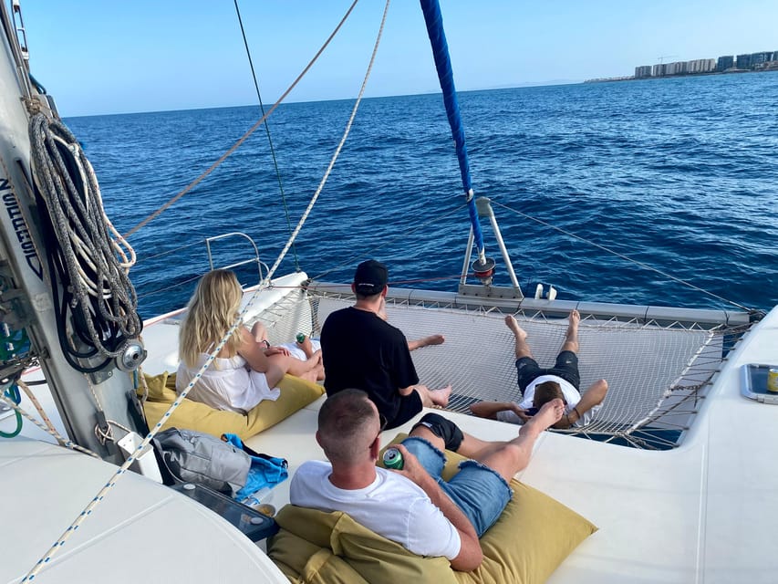Torrevieja: Costa Blanca Catamaran Cruise - The anchor stop: swimming, snorkeling, and SUP
