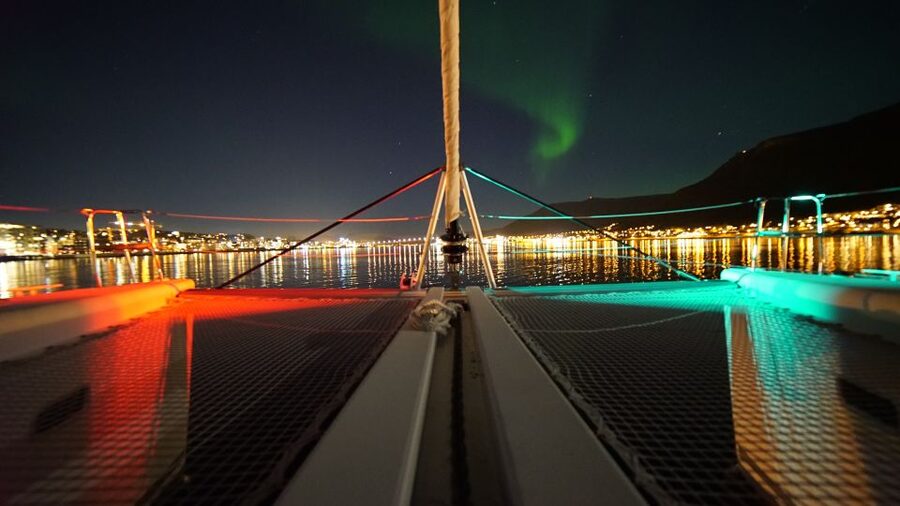 Tromsø: Northern Lights Luxury Catamaran Cruise - Staying warm on deck and inside