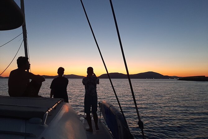 unique aperitif experience at sunset on a catamaran - Anchoring near the Maddalenetta lighthouse