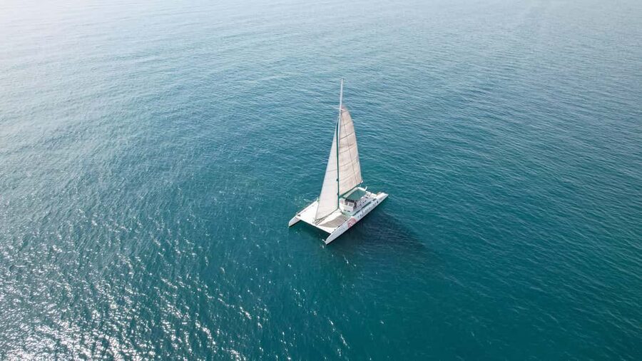 Valencia: Sailing Catamaran with Swimming & Optional DJ - Leaving Valencia’s marina behind