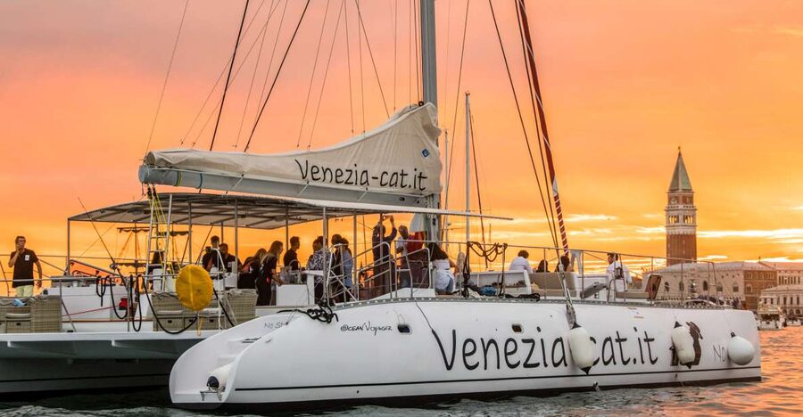 Venice: Catamaran Sunset Jazz Cruise with Aperitivo - Live saxophone, recorded music, and the evening mood
